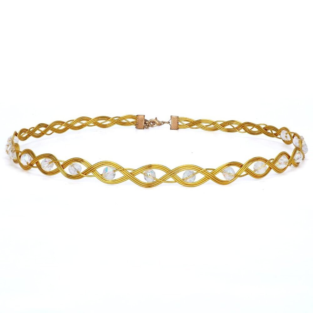 Handmade Braided Fairy Circlet Medieval Celtic Headpiece Gold Crown Fantasy Head